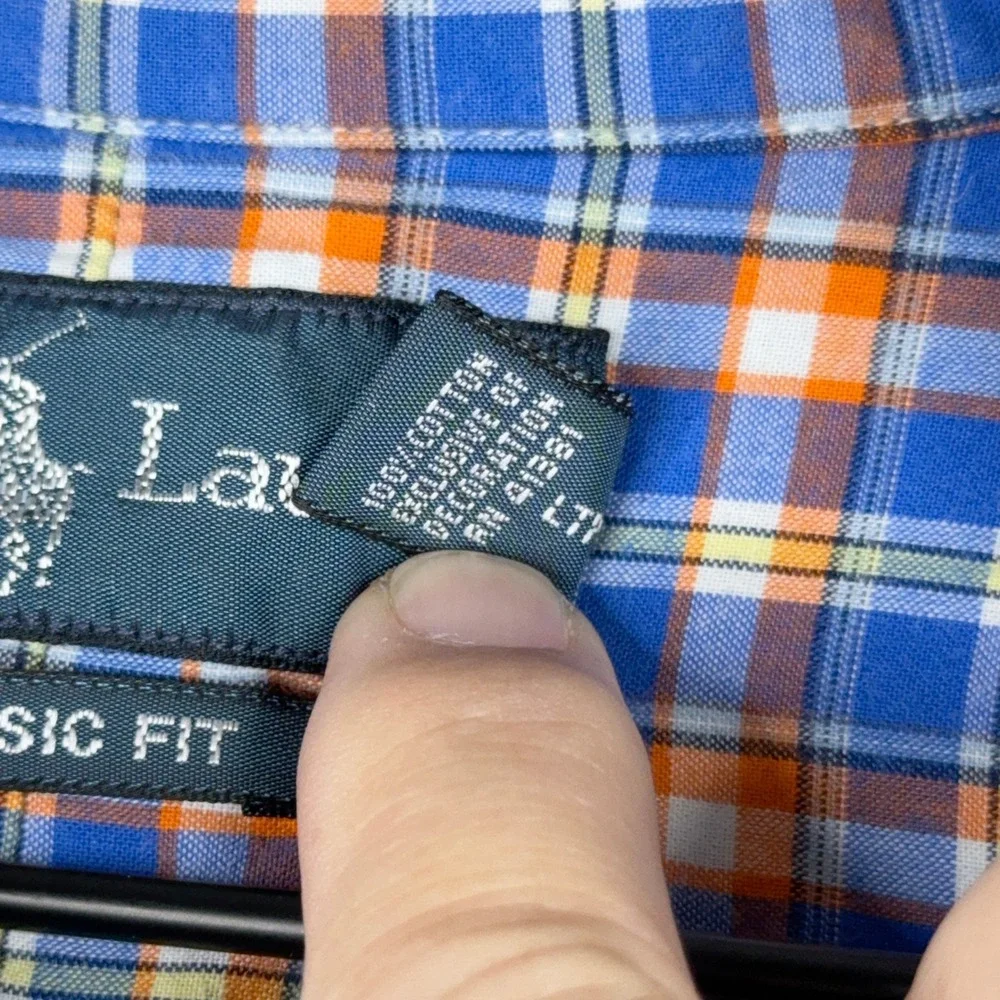 Vtg Ralph Lauren Classic Fit Plaid Check Double Faced Cotton Shirt Mens 2XB Pony - Picture 13 of 14